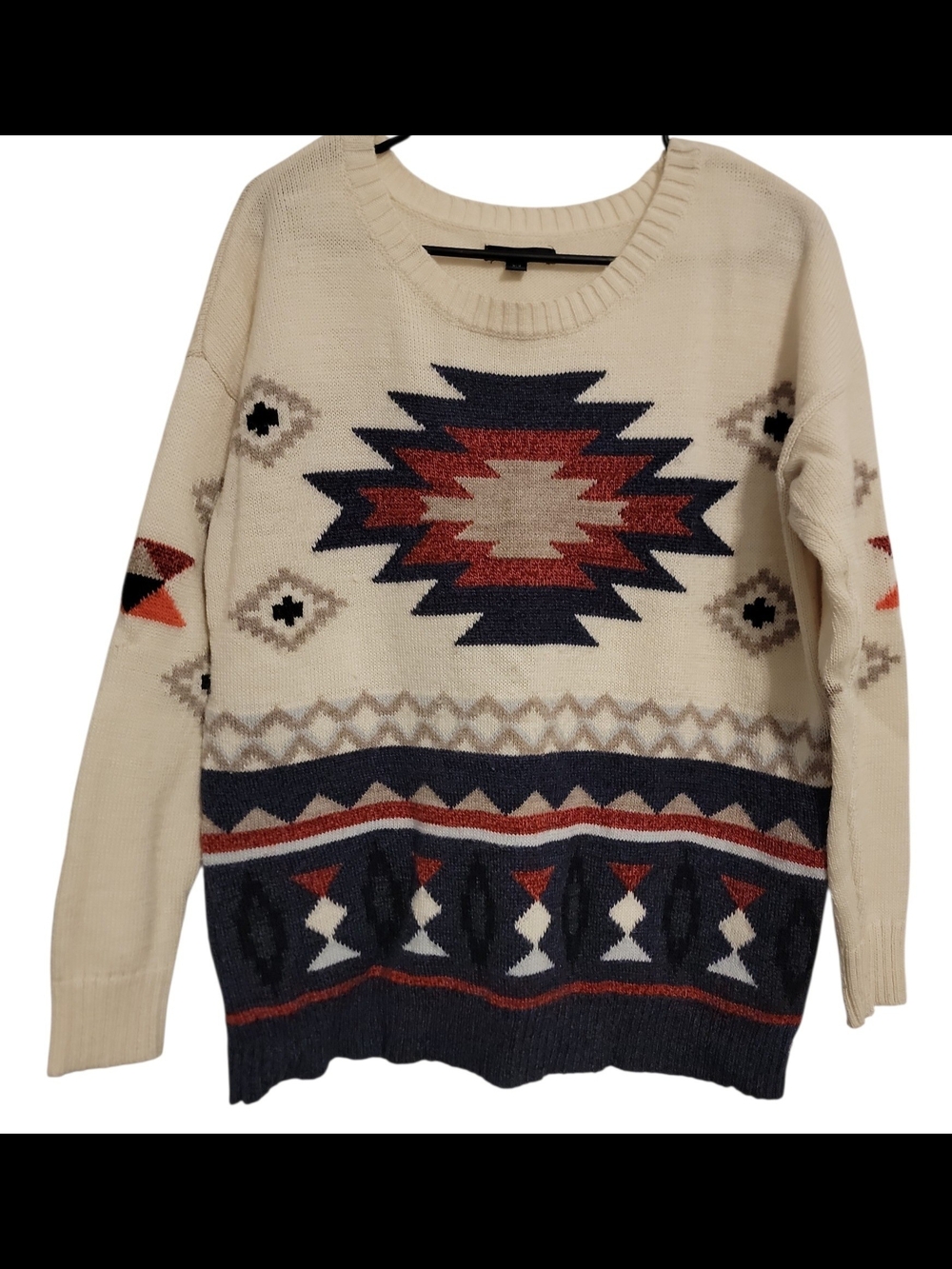 American Eagle Cream Aztec Pattern Women's Sweater